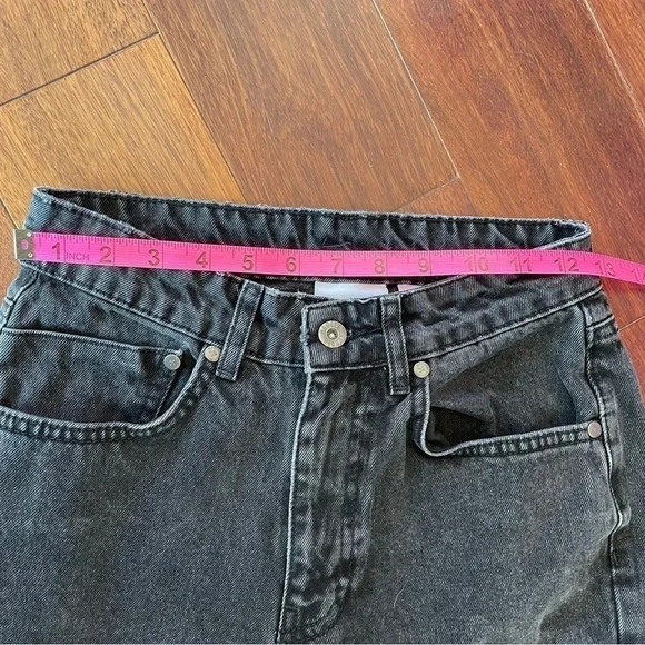 The Ragged Priest Butt Cut Black Mom Jeans High Waisted Pants Charcoal 26 - Picture 15 of 16